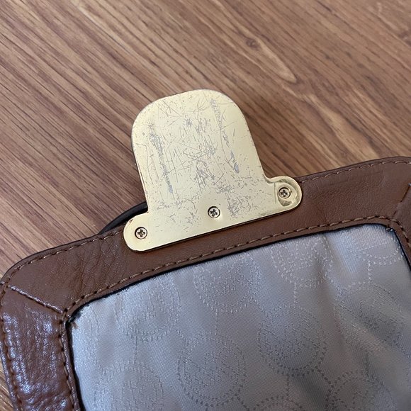 Michael Kors Small Gold Buckle Crossbody Purse - Picture 12 of 12